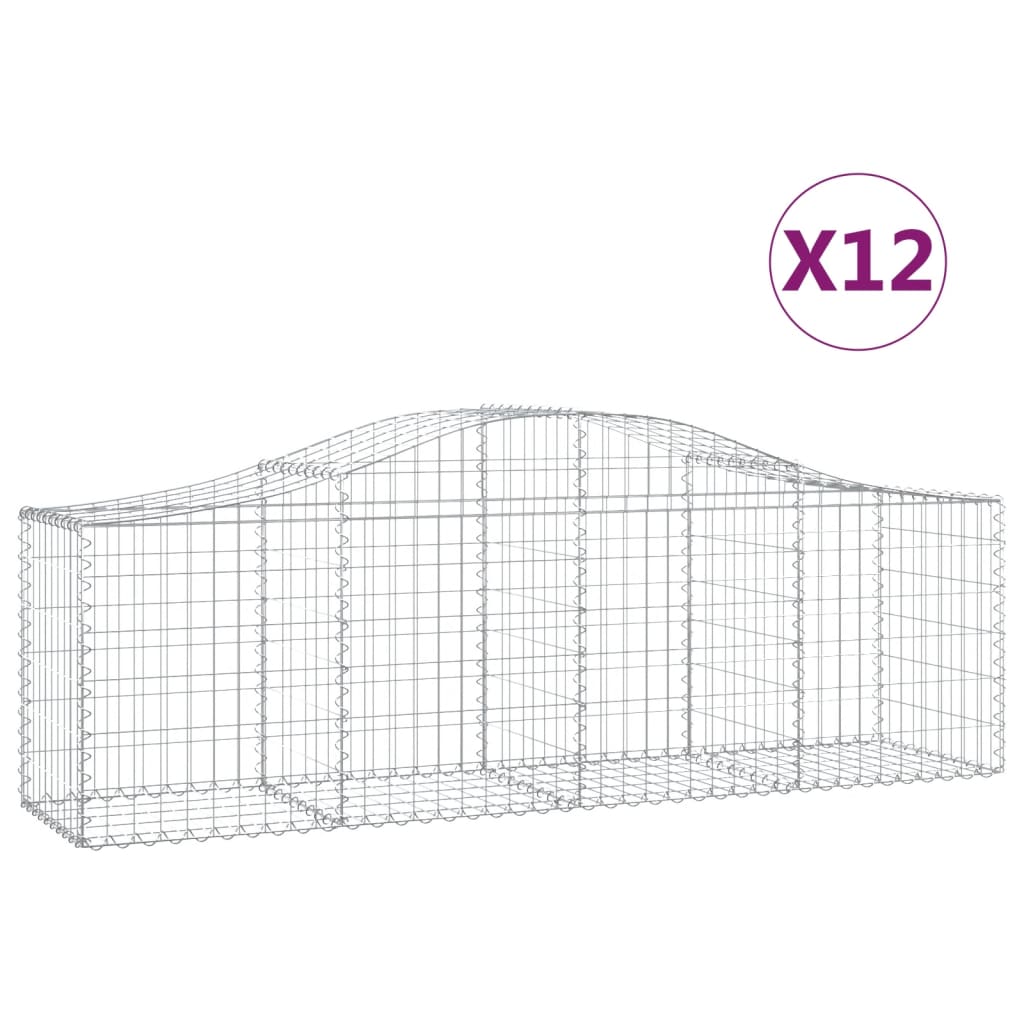 Kaarevat kivikorit 12 kpl 200x50x60/80 cm galvanoitu rauta - Sisustajankoti.fi