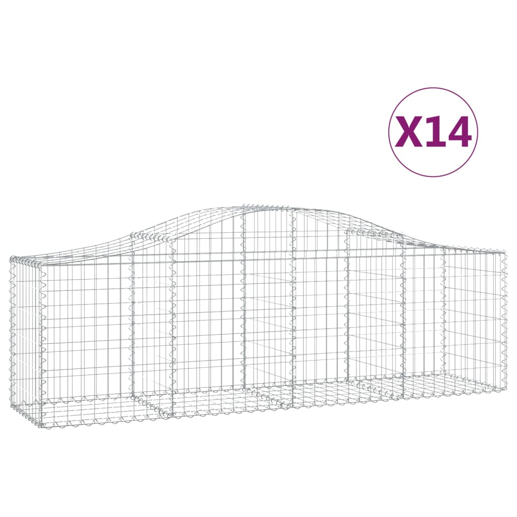 Kaarevat kivikorit 14 kpl 200x50x60/80 cm galvanoitu rauta - Sisustajankoti.fi