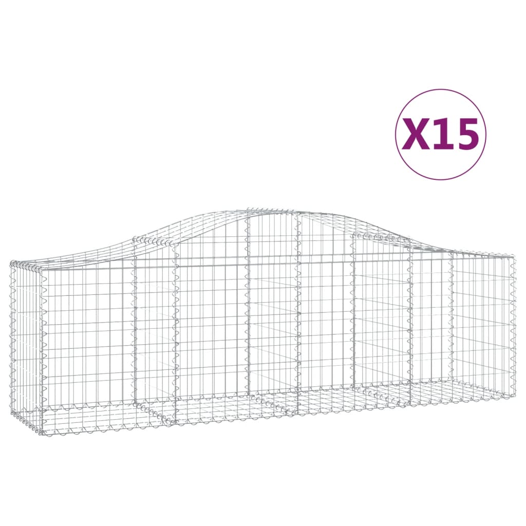 Kaarevat kivikorit 15 kpl 200x50x60/80 cm galvanoitu rauta - Sisustajankoti.fi