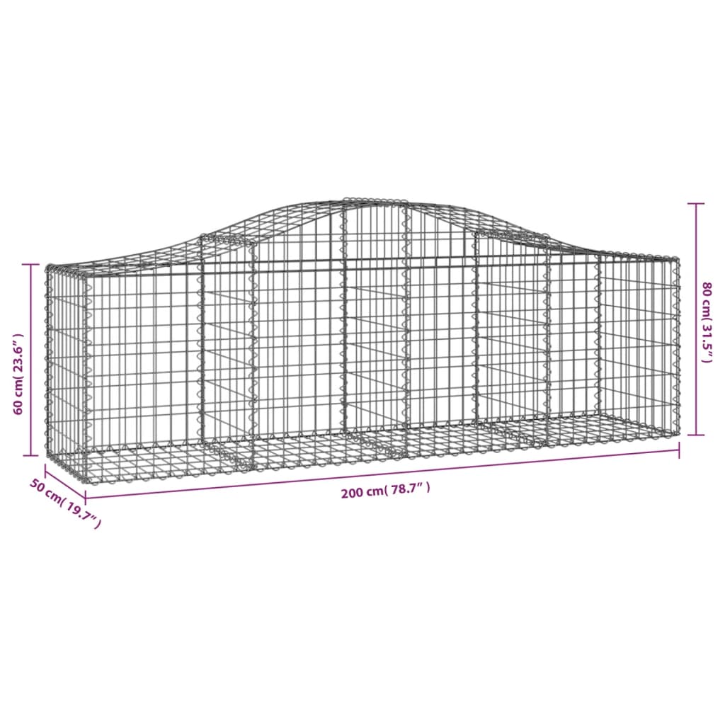 Kaarevat kivikorit 15 kpl 200x50x60/80 cm galvanoitu rauta - Sisustajankoti.fi