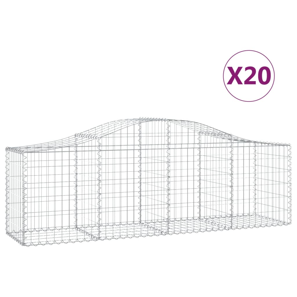 Kaarevat kivikorit 20 kpl 200x50x60/80 cm galvanoitu rauta - Sisustajankoti.fi