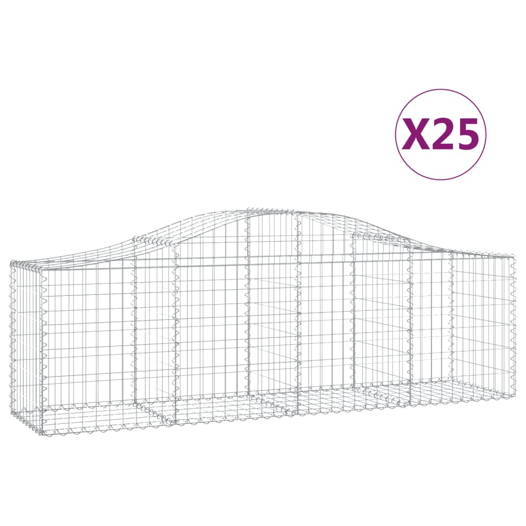 Kaarevat kivikorit 25 kpl 200x50x60/80 cm galvanoitu rauta - Sisustajankoti.fi