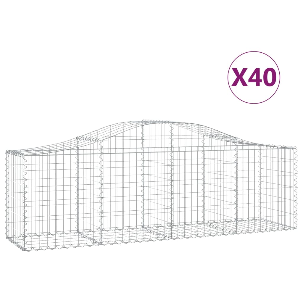 Kaarevat kivikorit 40 kpl 200x50x60/80 cm galvanoitu rauta - Sisustajankoti.fi