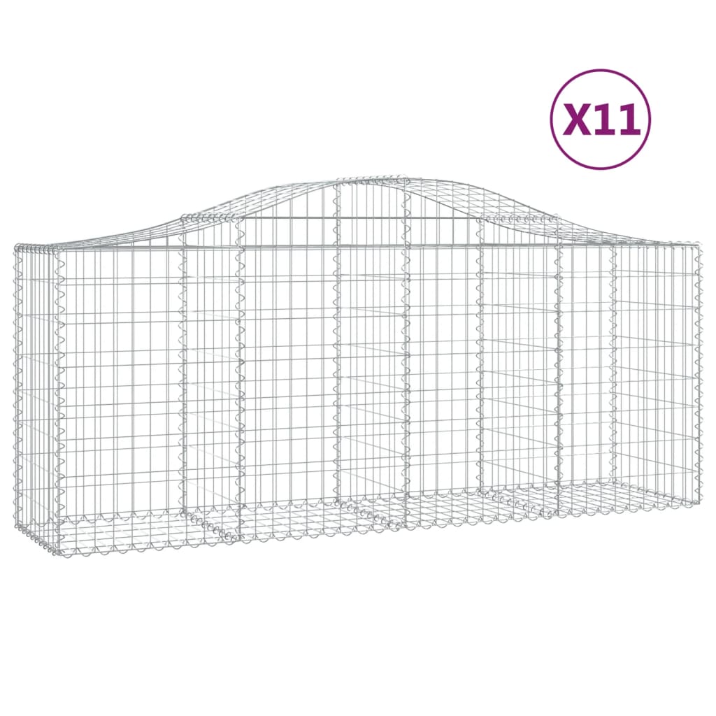 Kaarevat kivikorit 11 kpl 200x50x80/100 cm galvanoitu rauta - Sisustajankoti.fi