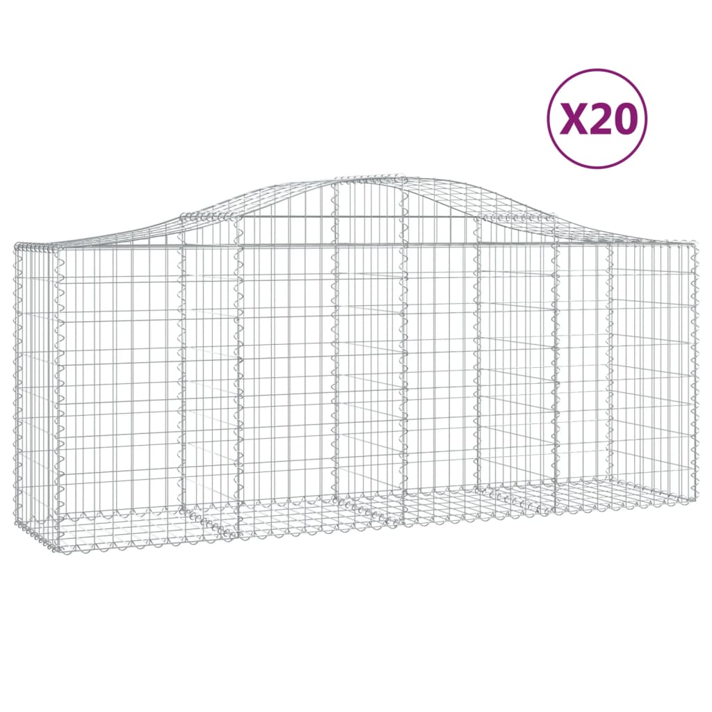 Kaarevat kivikorit 20 kpl 200x50x80/100 cm galvanoitu rauta - Sisustajankoti.fi