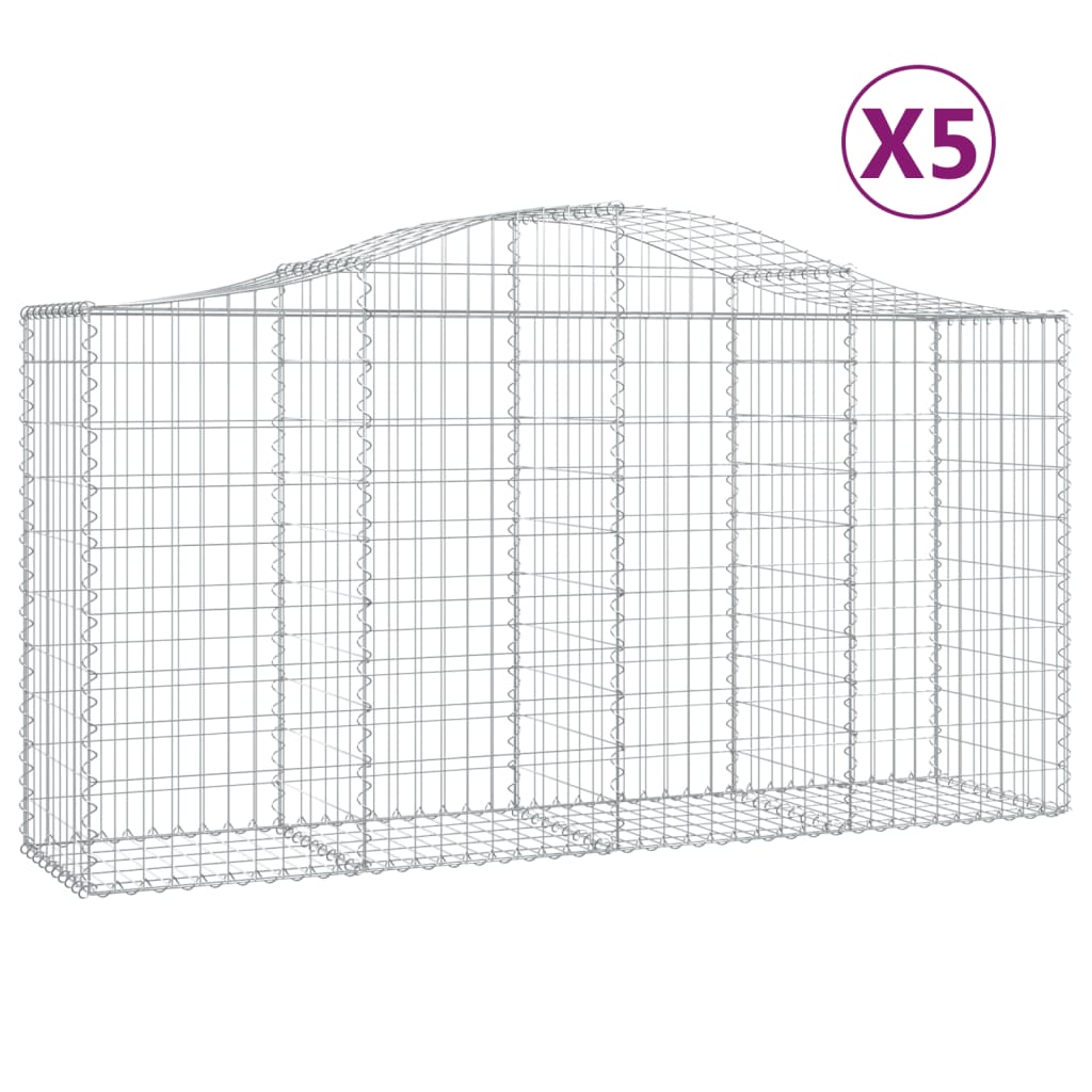 Kaarevat kivikorit 5 kpl 200x50x100/120 cm galvanoitu rauta - Sisustajankoti.fi