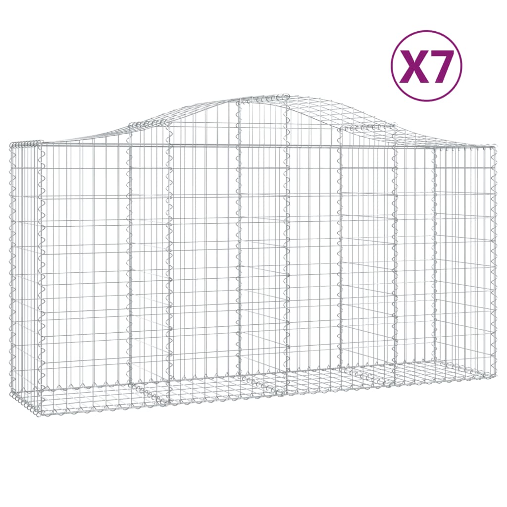 Kaarevat kivikorit 7 kpl 200x50x100/120 cm galvanoitu rauta - Sisustajankoti.fi