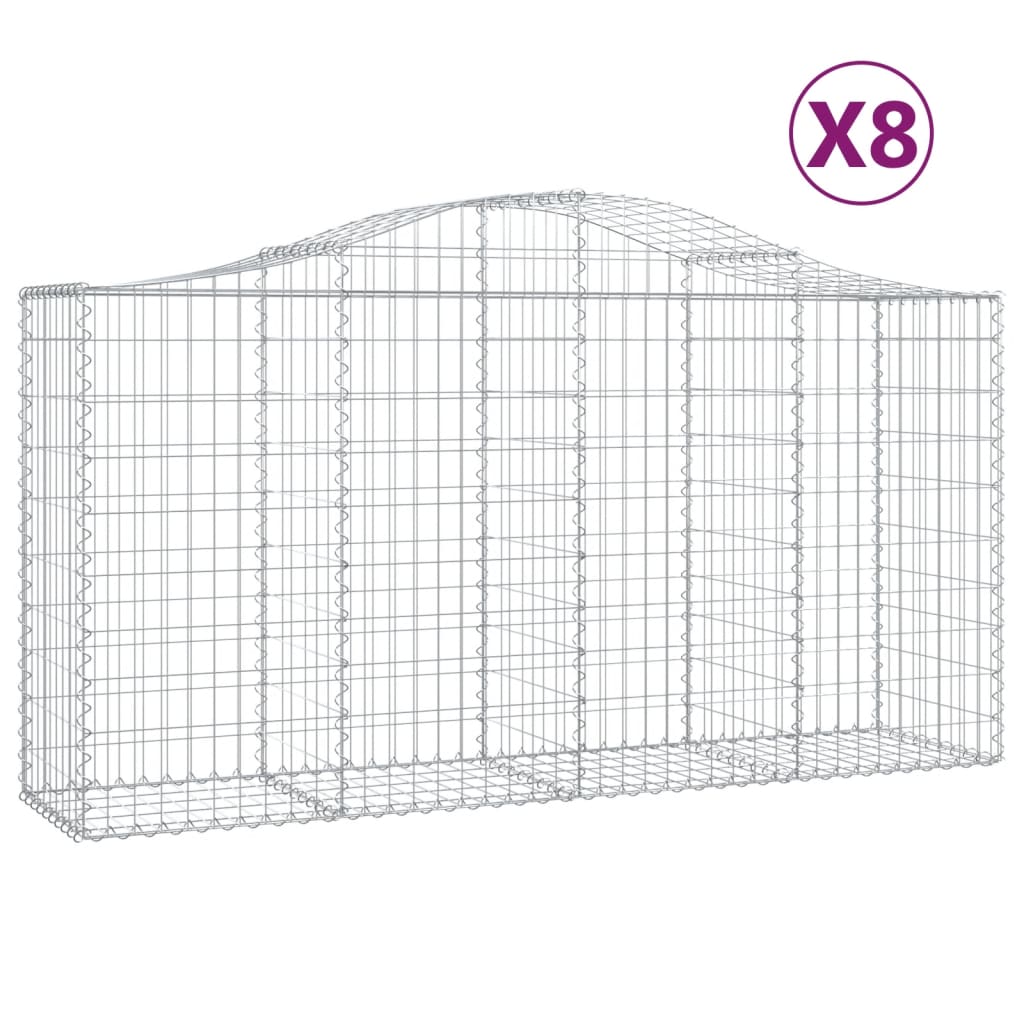 Kaarevat kivikorit 8 kpl 200x50x100/120 cm galvanoitu rauta - Sisustajankoti.fi