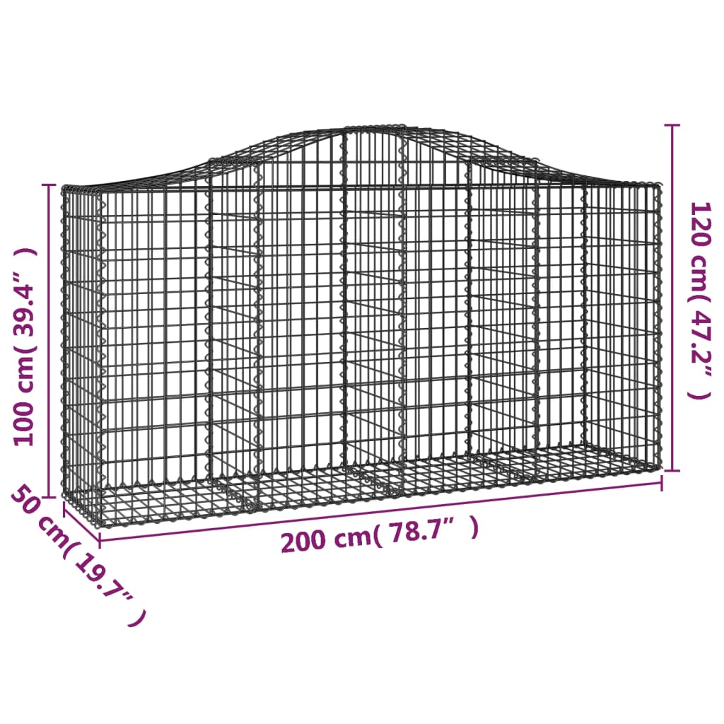 Kaarevat kivikorit 8 kpl 200x50x100/120 cm galvanoitu rauta - Sisustajankoti.fi