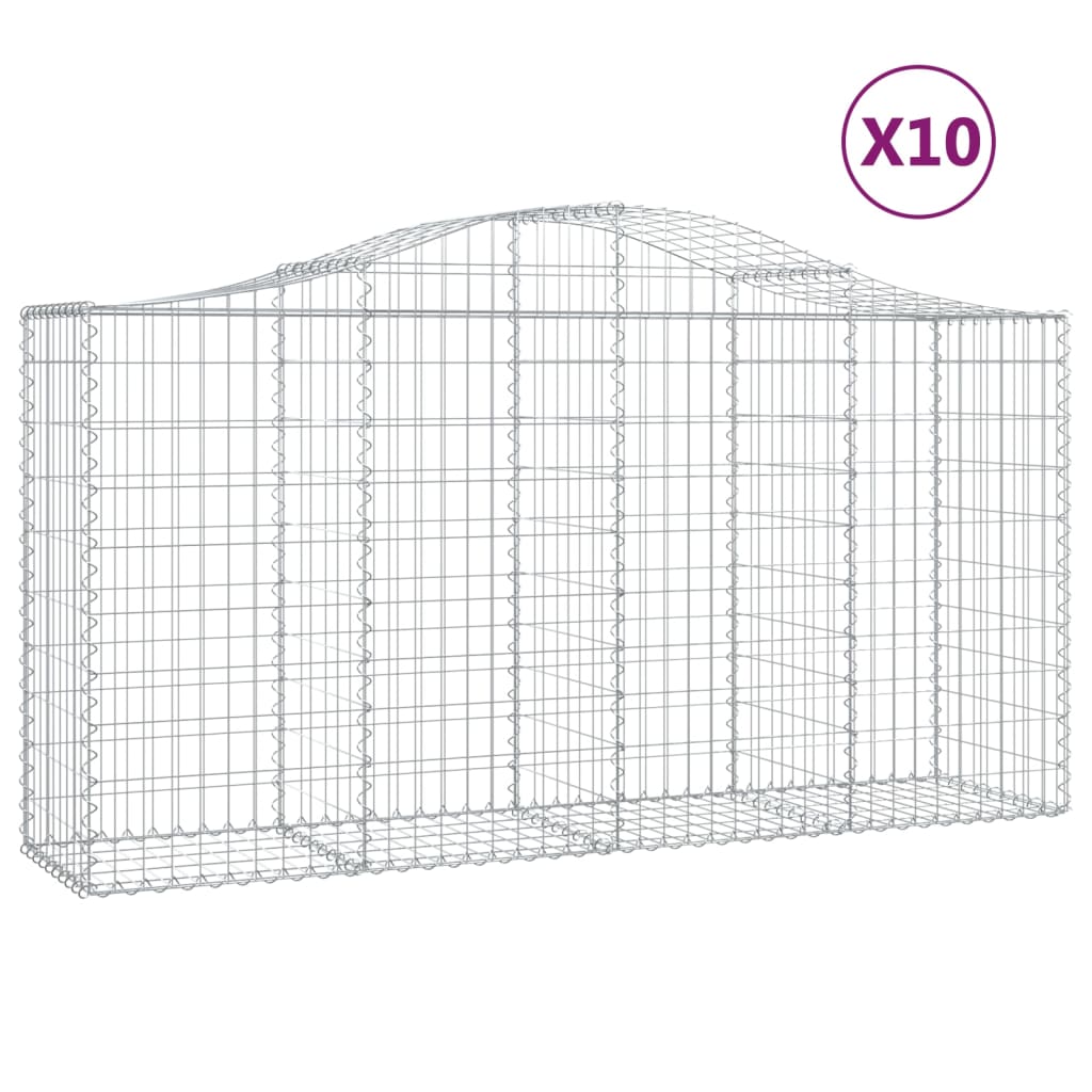Kaarevat kivikorit 10 kpl 200x50x100/120 cm galvanoitu rauta - Sisustajankoti.fi