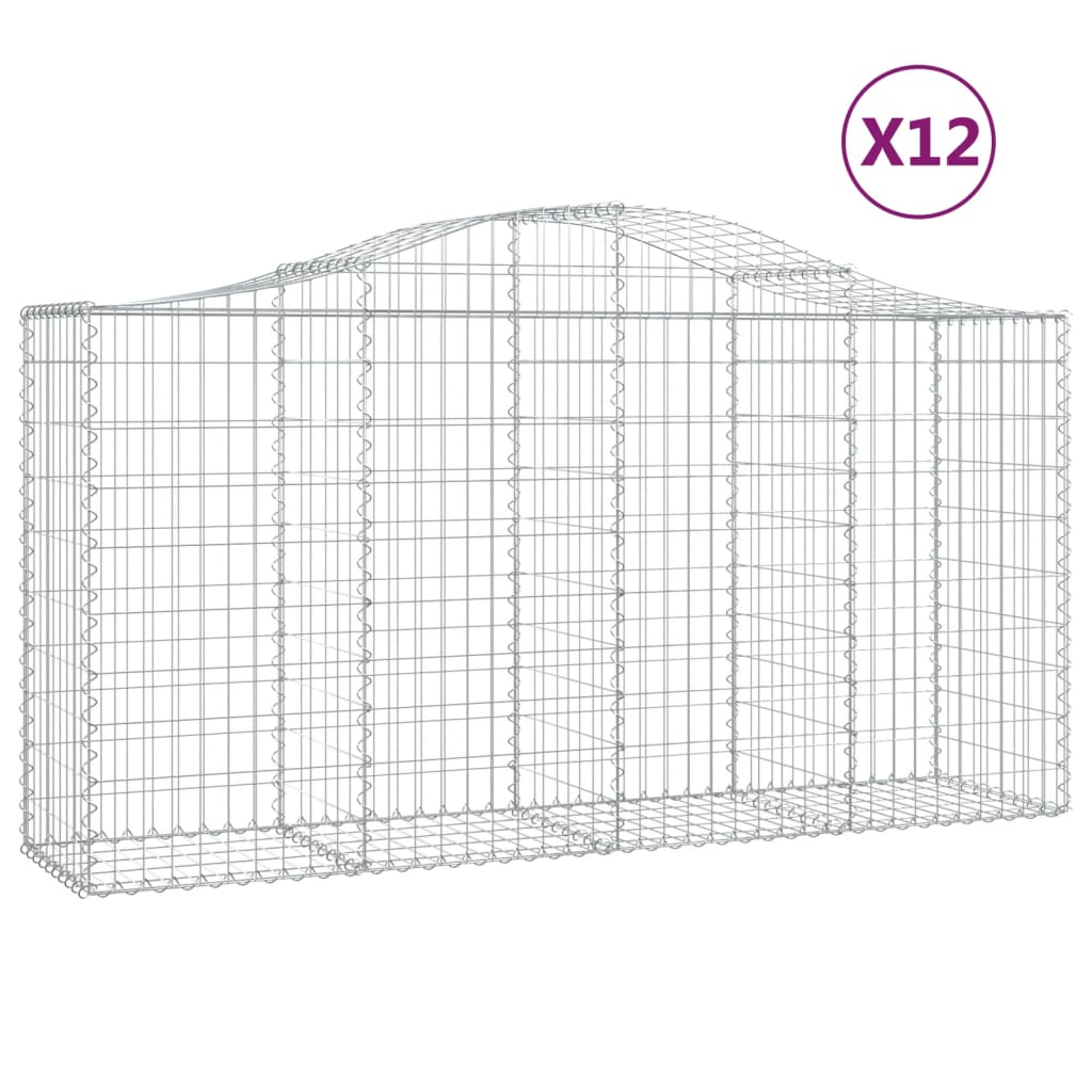 Kaarevat kivikorit 12 kpl 200x50x100/120 cm galvanoitu rauta - Sisustajankoti.fi