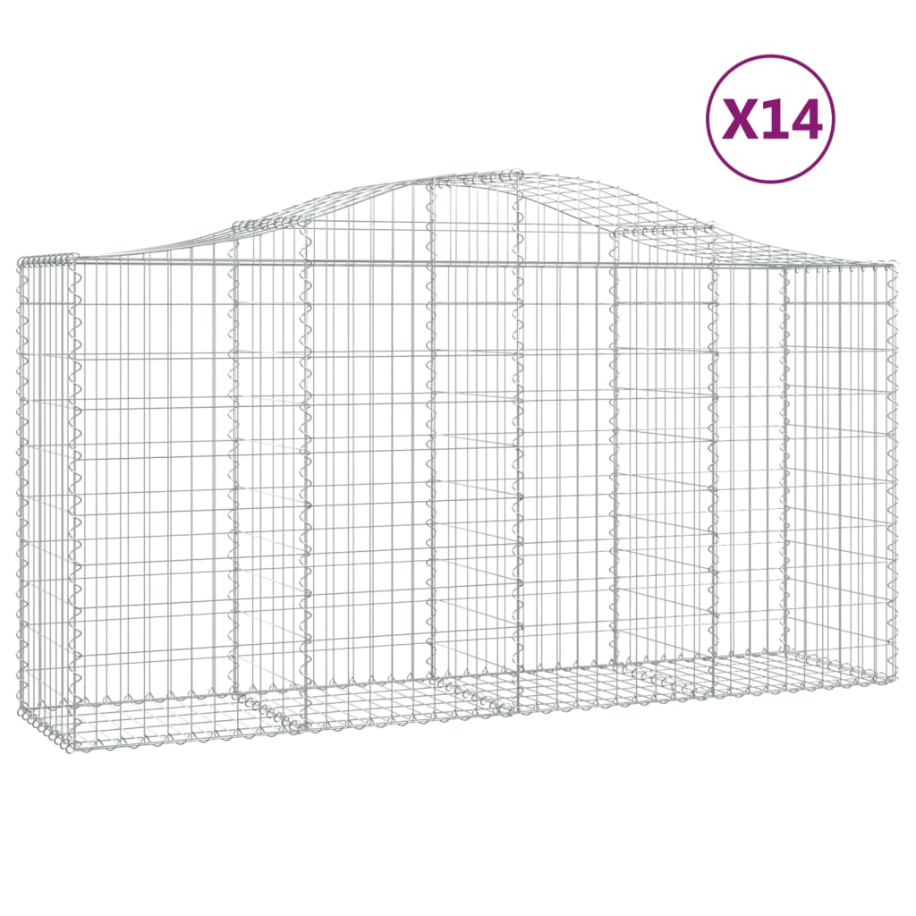 Kaarevat kivikorit 14 kpl 200x50x100/120 cm galvanoitu rauta - Sisustajankoti.fi