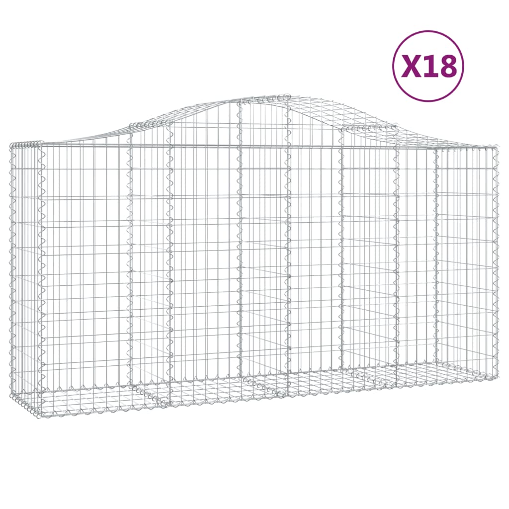 Kaarevat kivikorit 18 kpl 200x50x100/120 cm galvanoitu rauta - Sisustajankoti.fi