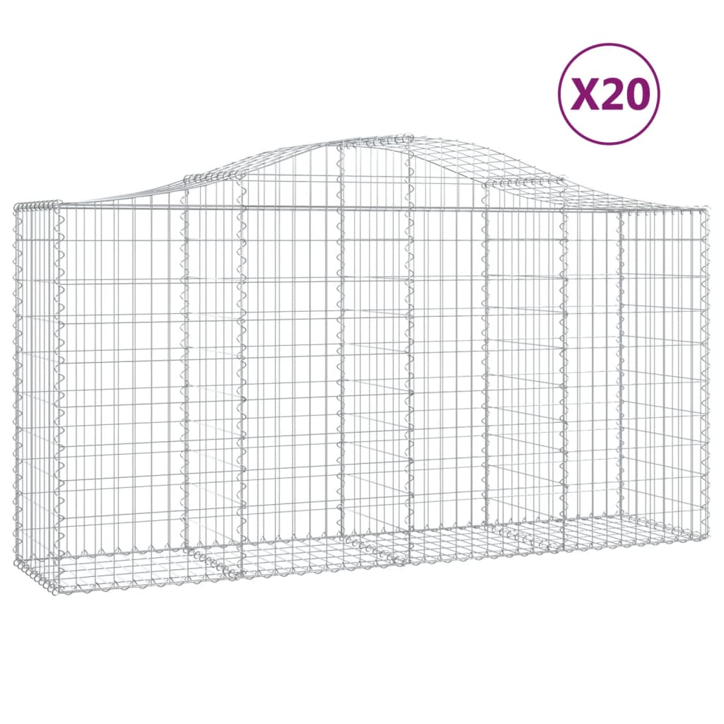 Kaarevat kivikorit 20 kpl 200x50x100/120 cm galvanoitu rauta - Sisustajankoti.fi