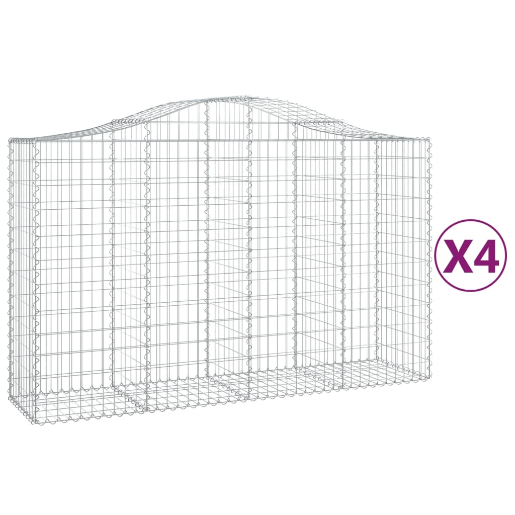 Kaarevat kivikorit 4 kpl 200x50x120/140 cm galvanoitu rauta - Sisustajankoti.fi