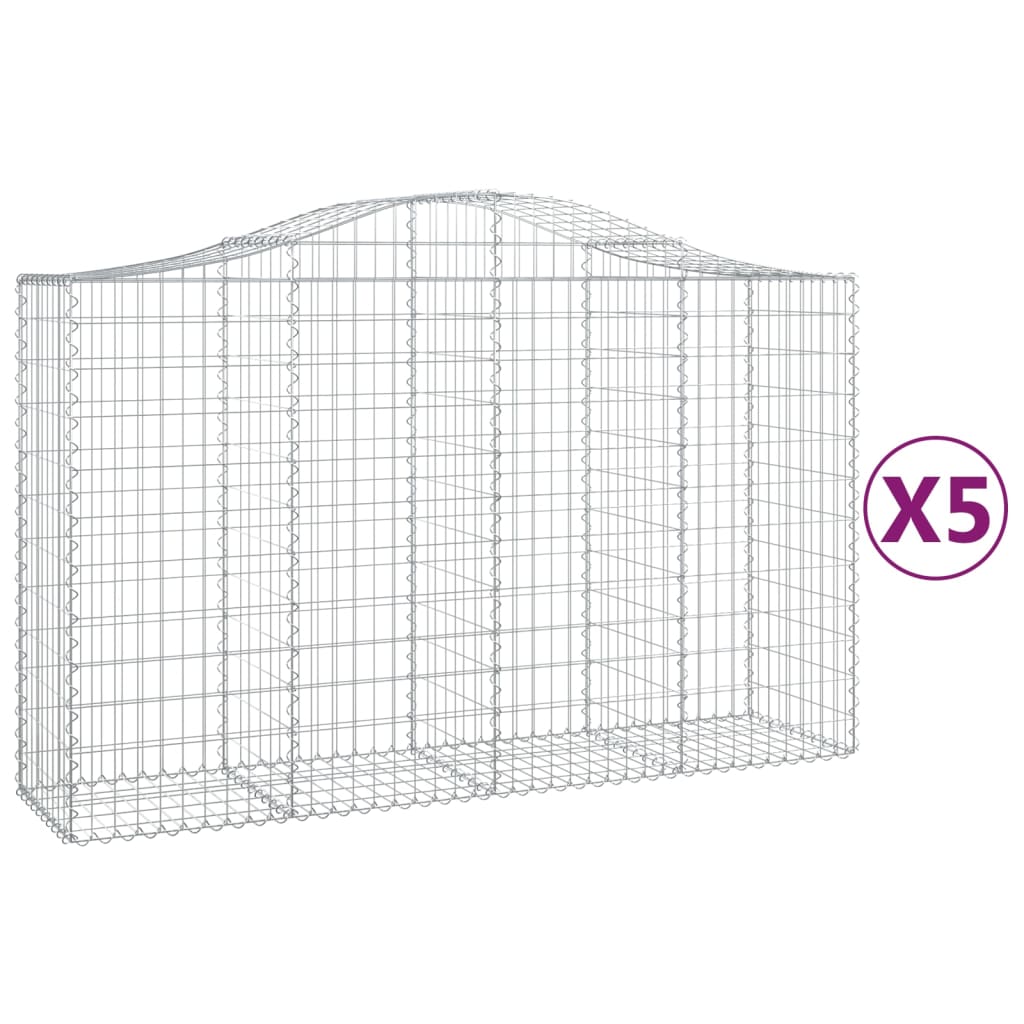 Kaarevat kivikorit 5 kpl 200x50x120/140 cm galvanoitu rauta - Sisustajankoti.fi