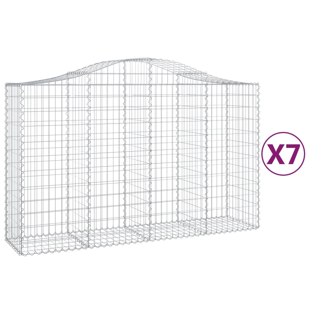 Kaarevat kivikorit 7 kpl 200x50x120/140 cm galvanoitu rauta - Sisustajankoti.fi