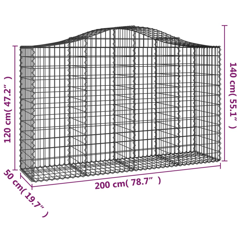 Kaarevat kivikorit 8 kpl 200x50x120/140 cm galvanoitu rauta - Sisustajankoti.fi