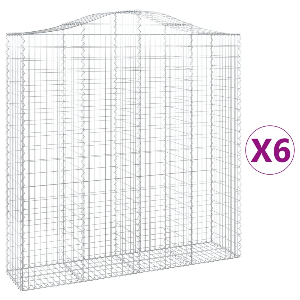 Kaarevat kivikorit 6 kpl 200x50x200/220 cm galvanoitu rauta - Sisustajankoti.fi