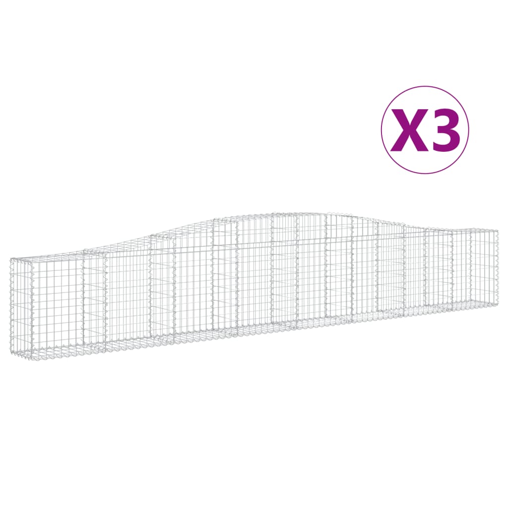 Kaarevat kivikorit 3 kpl 400x30x60/80 cm galvanoitu rauta - Sisustajankoti.fi