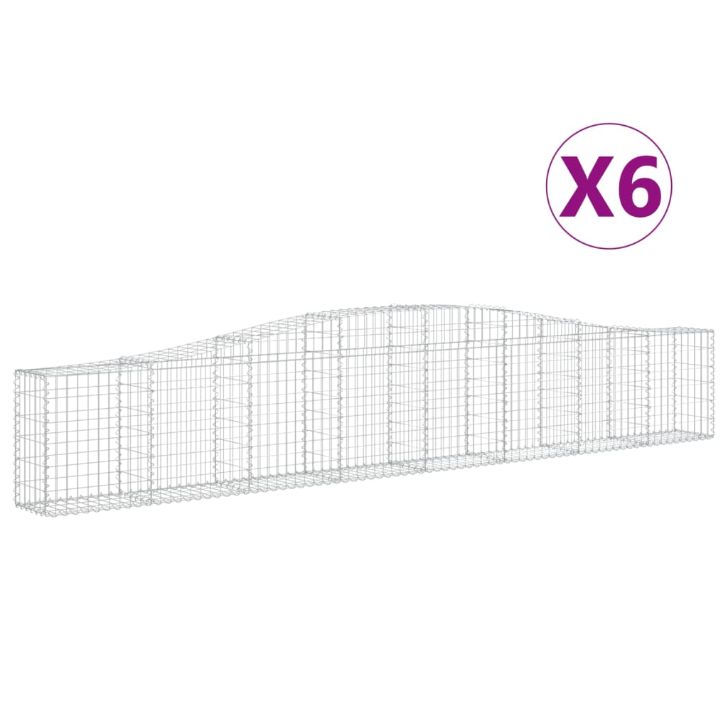 Kaarevat kivikorit 6 kpl 400x30x60/80 cm galvanoitu rauta - Sisustajankoti.fi