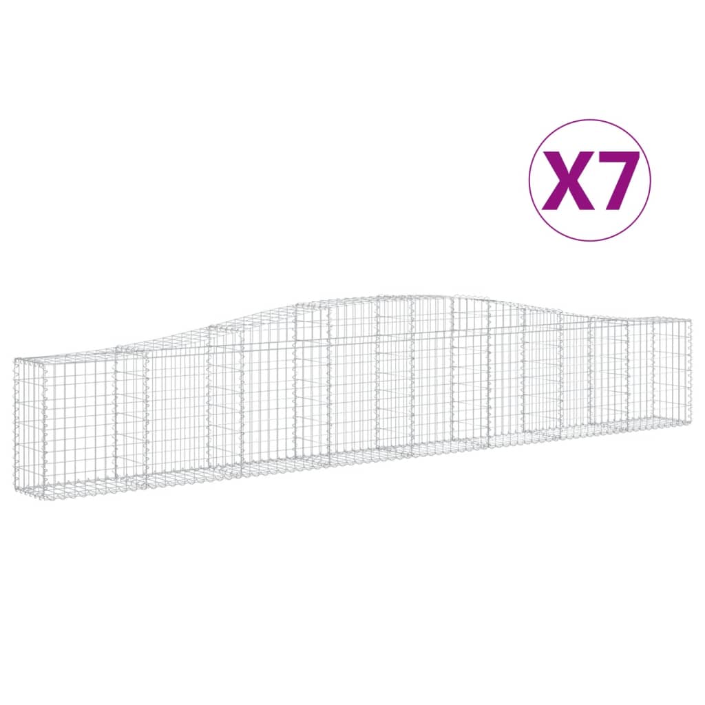 Kaarevat kivikorit 7 kpl 400x30x60/80 cm galvanoitu rauta - Sisustajankoti.fi