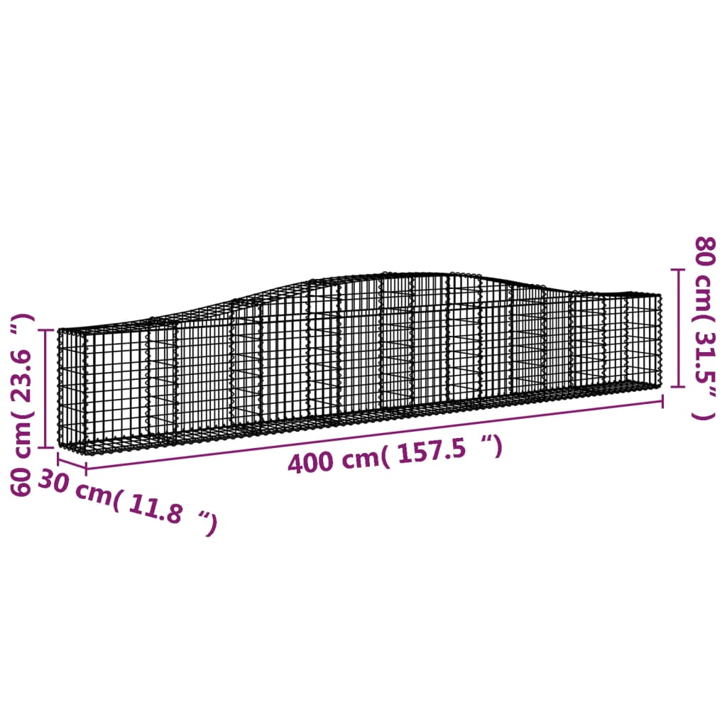 Kaarevat kivikorit 10 kpl 400x30x60/80 cm galvanoitu rauta - Sisustajankoti.fi