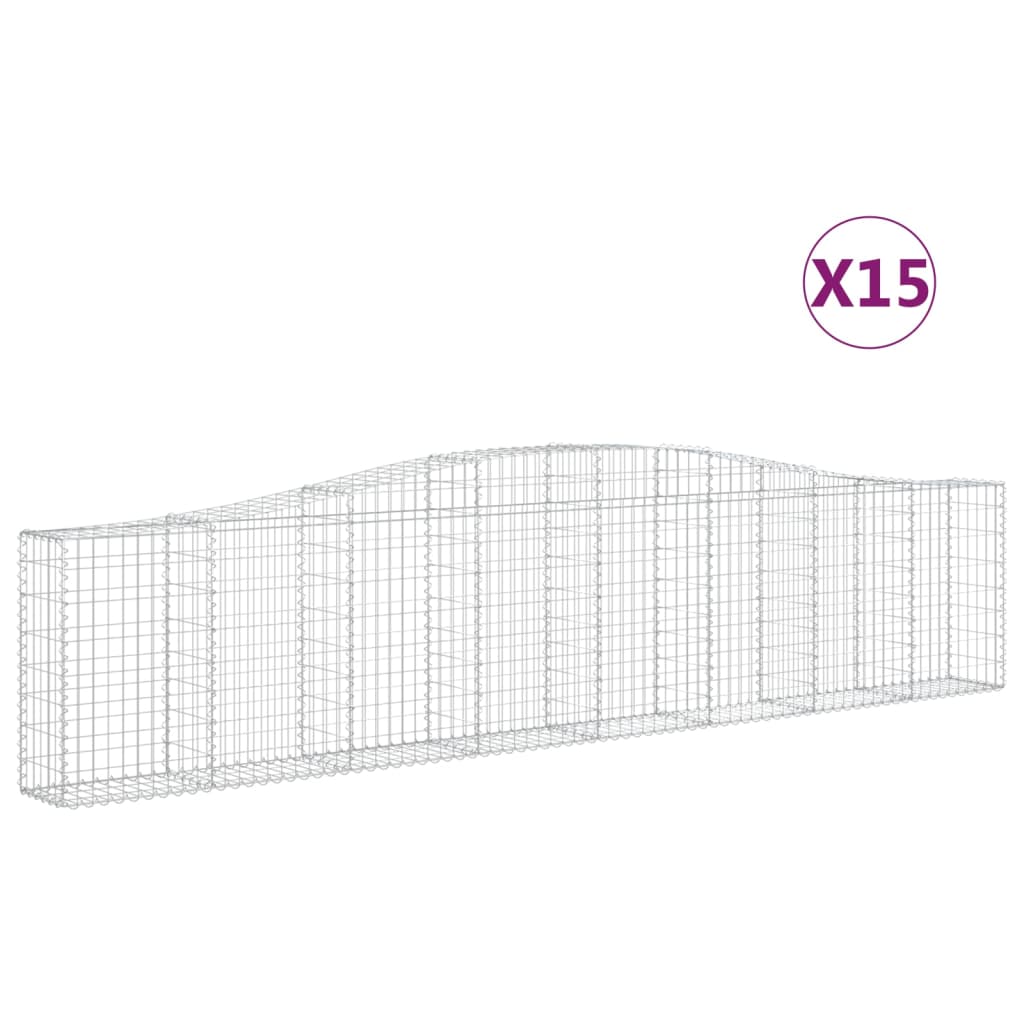 Kaarevat kivikorit 15 kpl 400x30x80/100 cm galvanoitu rauta - Sisustajankoti.fi