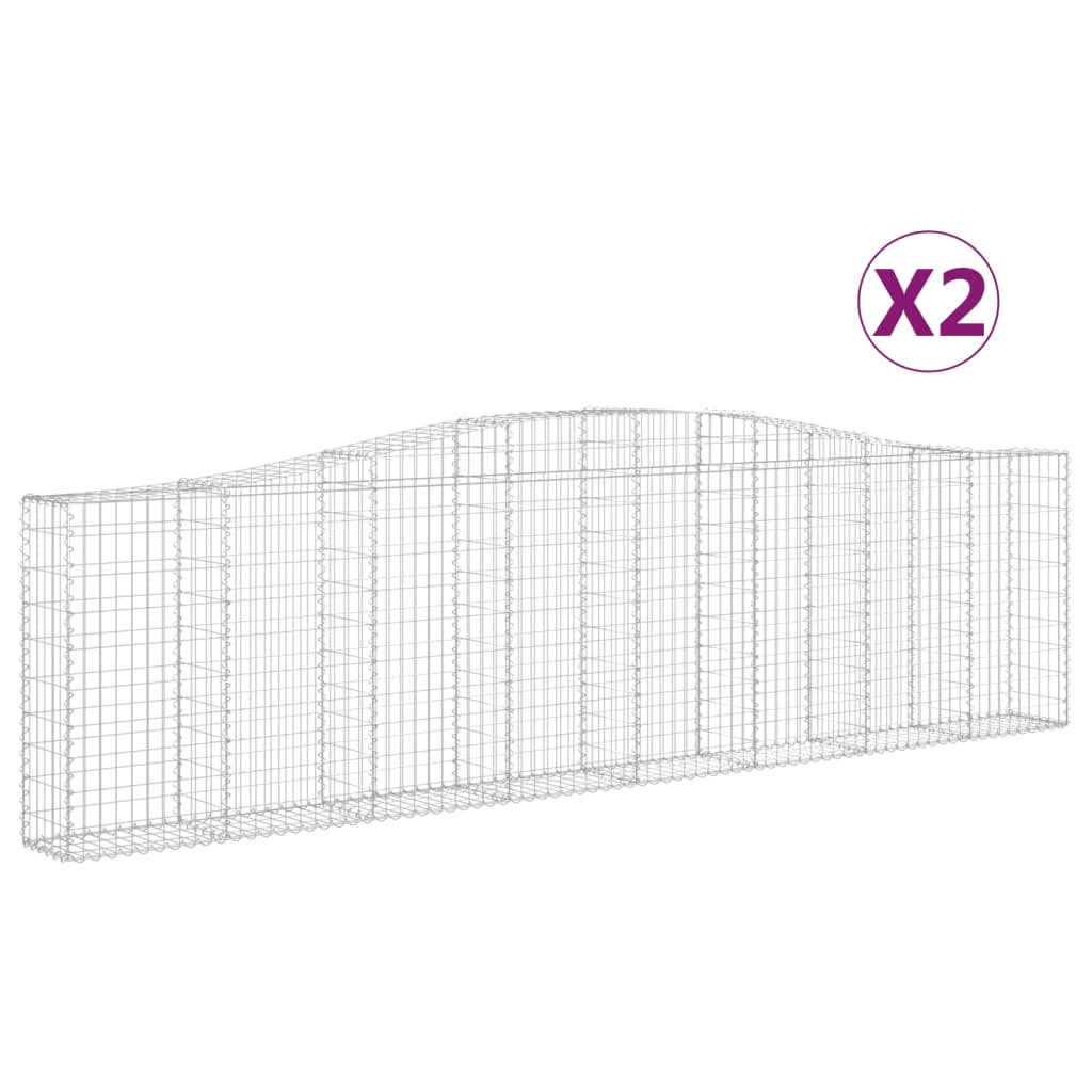 Kaarevat kivikorit 2 kpl 400x30x100/120 cm galvanoitu rauta - Sisustajankoti.fi