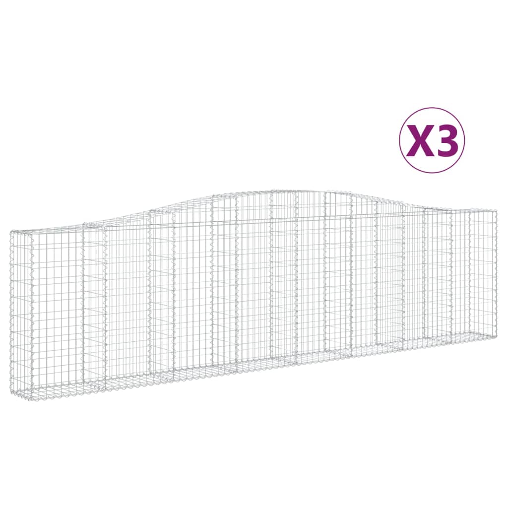 Kaarevat kivikorit 3 kpl 400x30x100/120 cm galvanoitu rauta - Sisustajankoti.fi