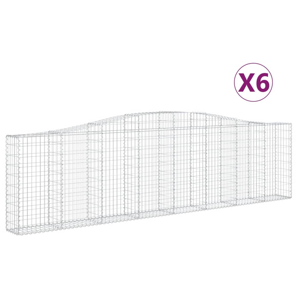 Kaarevat kivikorit 6 kpl 400x30x100/120 cm galvanoitu rauta - Sisustajankoti.fi