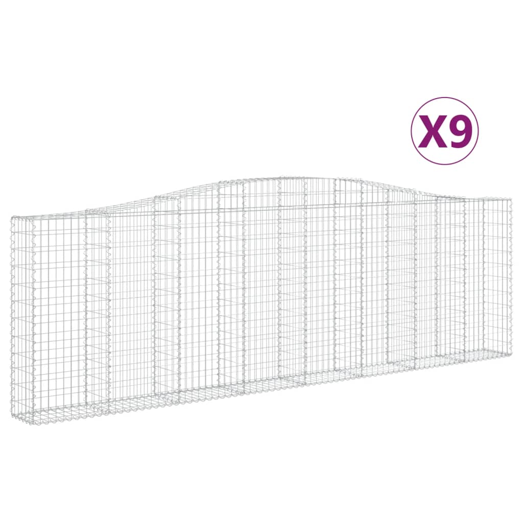 Kaarevat kivikorit 9 kpl 400x30x120/140 cm galvanoitu rauta - Sisustajankoti.fi