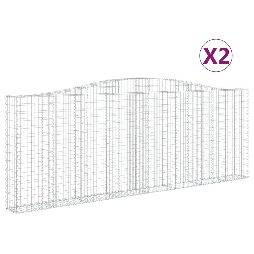 Kaarevat kivikorit 2 kpl 400x30x140/160 cm galvanoitu rauta - Sisustajankoti.fi