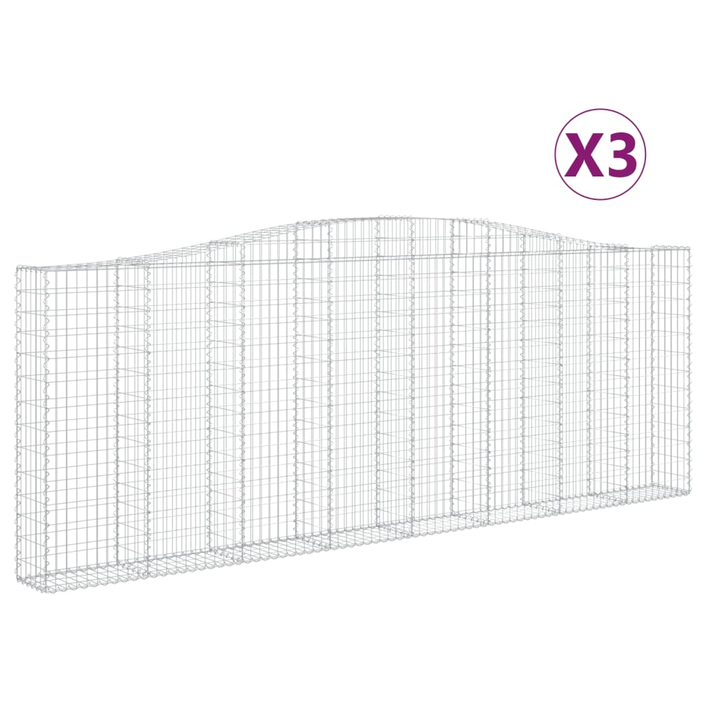 Kaarevat kivikorit 3 kpl 400x30x140/160 cm galvanoitu rauta - Sisustajankoti.fi
