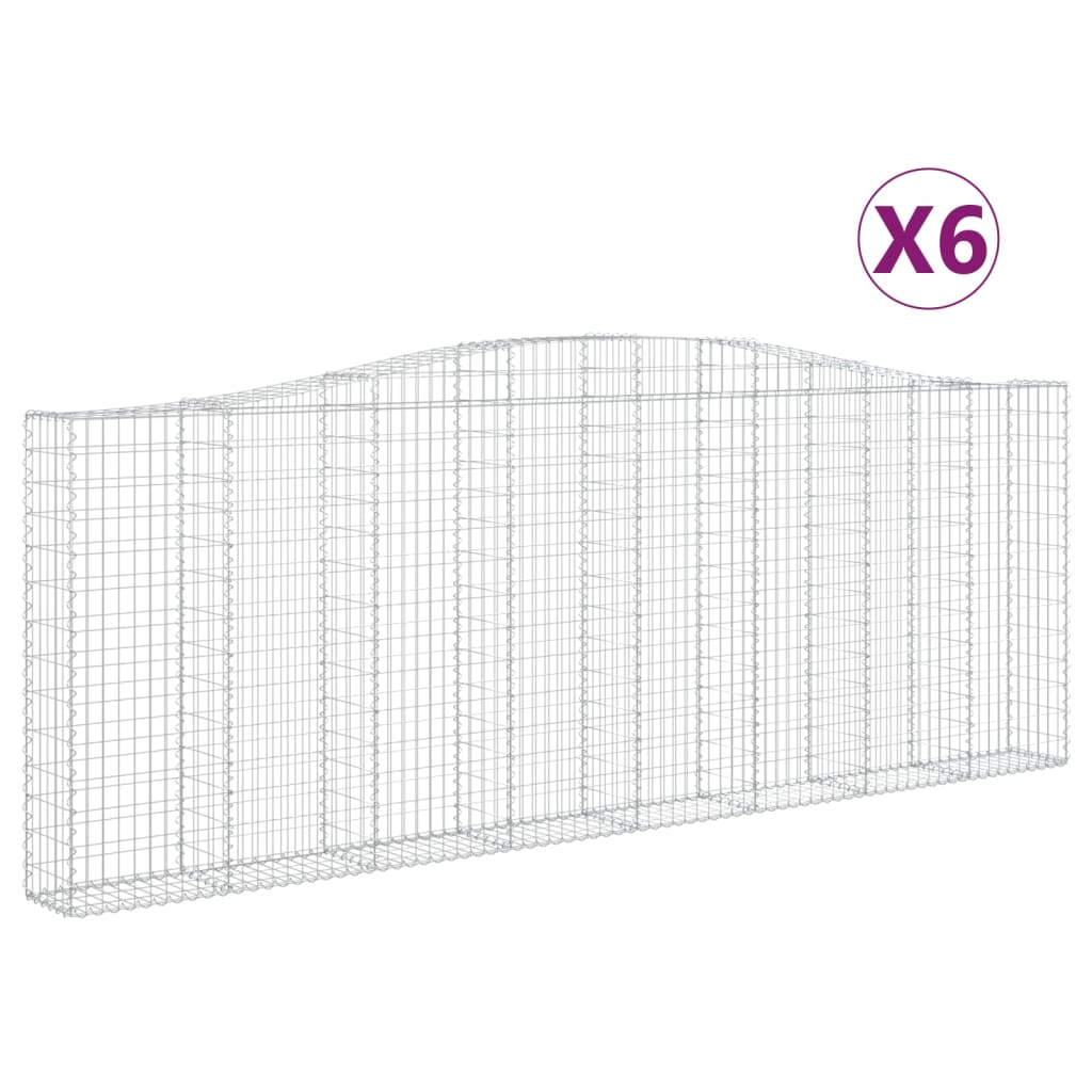 Kaarevat kivikorit 6 kpl 400x30x140/160 cm galvanoitu rauta - Sisustajankoti.fi