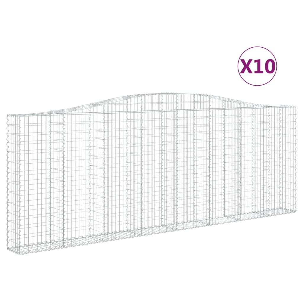 Kaarevat kivikorit 10 kpl 400x30x140/160 cm galvanoitu rauta - Sisustajankoti.fi
