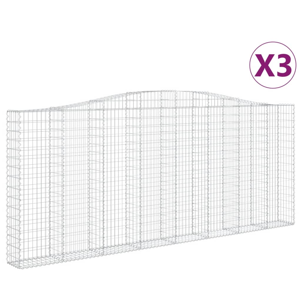 Kaarevat kivikorit 3 kpl 400x30x160/180 cm galvanoitu rauta - Sisustajankoti.fi
