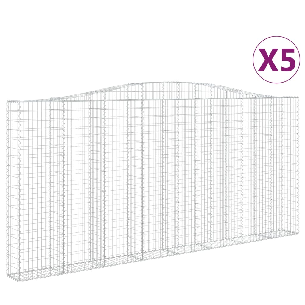 Kaarevat kivikorit 5 kpl 400x30x180/200 cm galvanoitu rauta - Sisustajankoti.fi