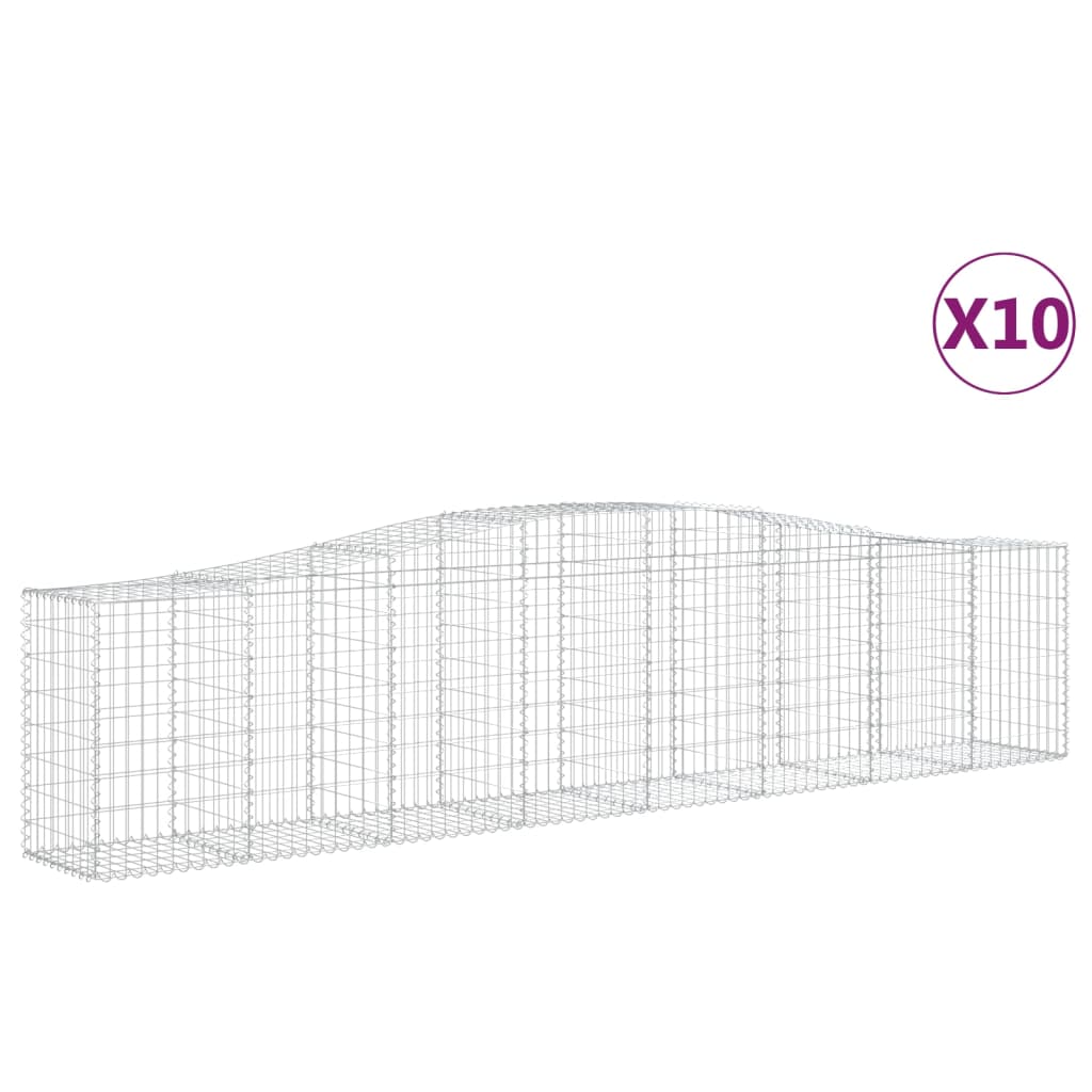 Kaarevat kivikorit 10 kpl 400x50x80/100 cm galvanoitu rauta - Sisustajankoti.fi