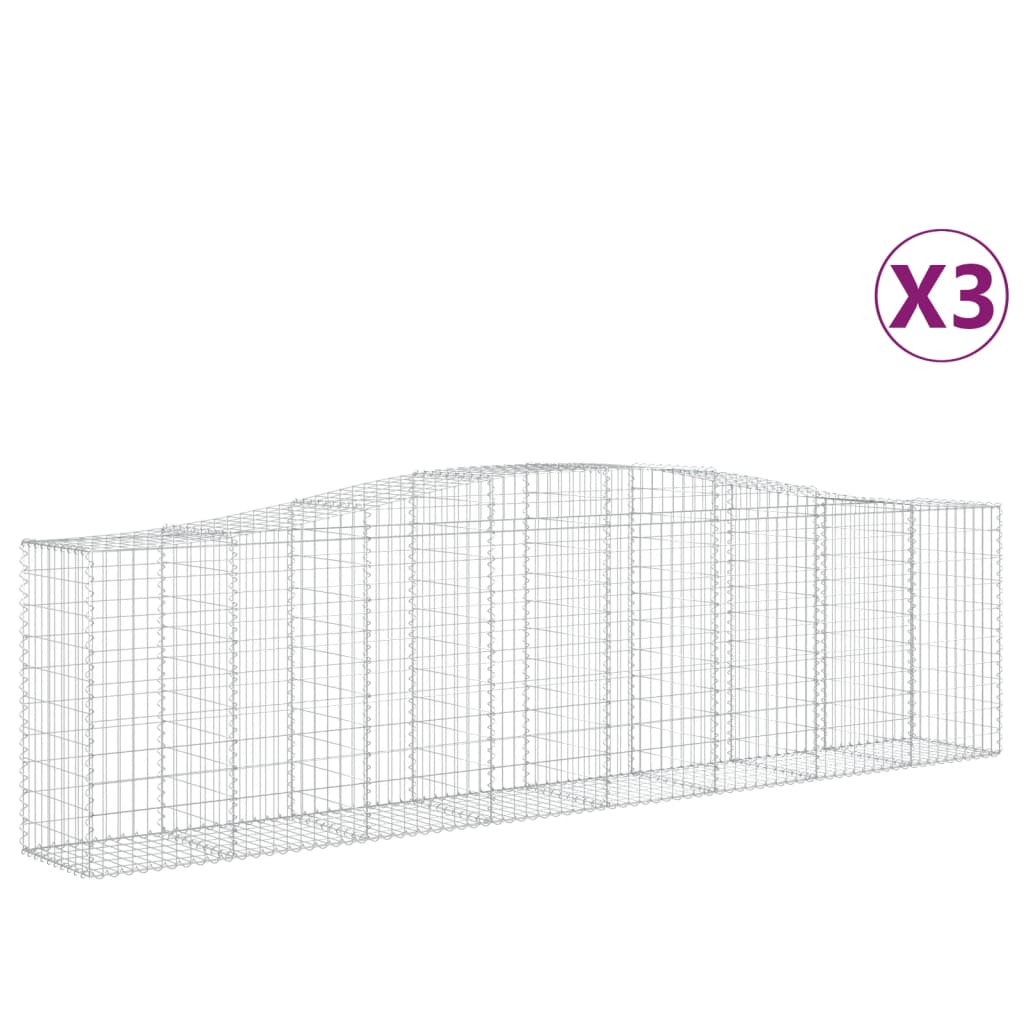 Kaarevat kivikorit 3 kpl 400x50x100/120 cm galvanoitu rauta - Sisustajankoti.fi