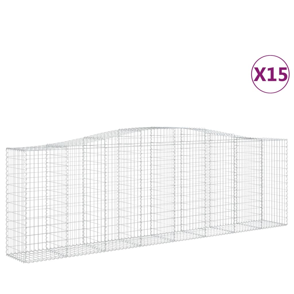 Kaarevat kivikorit 15 kpl 400x50x120/140 cm galvanoitu rauta - Sisustajankoti.fi