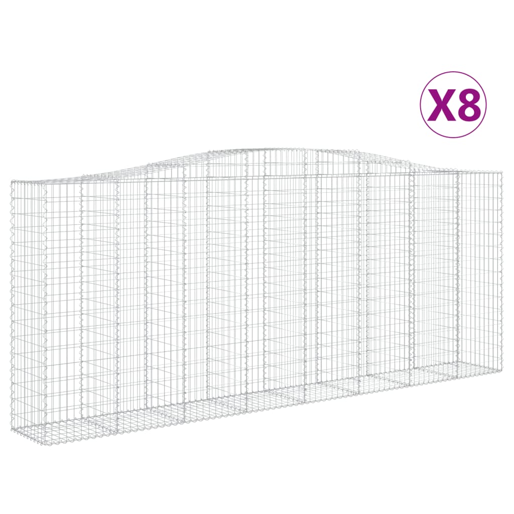 Kaarevat kivikorit 8 kpl 400x50x160/180 cm galvanoitu rauta - Sisustajankoti.fi
