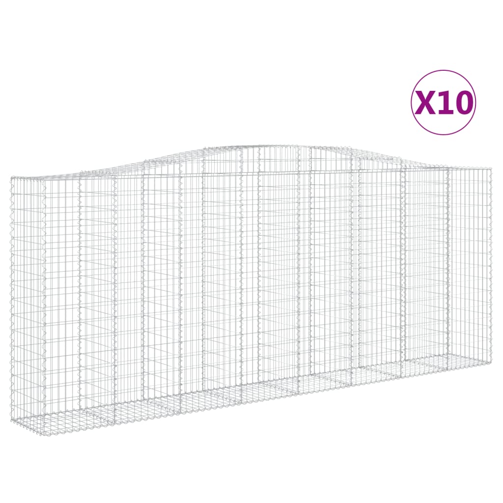 Kaarevat kivikorit 10 kpl 400x50x160/180 cm galvanoitu rauta - Sisustajankoti.fi