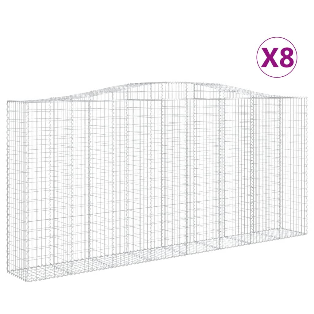 Kaarevat kivikorit 8 kpl 400x50x180/200 cm galvanoitu rauta - Sisustajankoti.fi