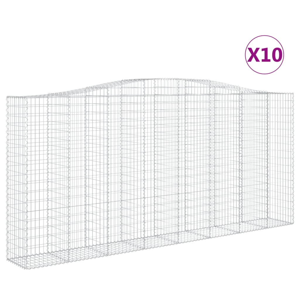 Kaarevat kivikorit 10 kpl 400x50x180/200 cm galvanoitu rauta - Sisustajankoti.fi