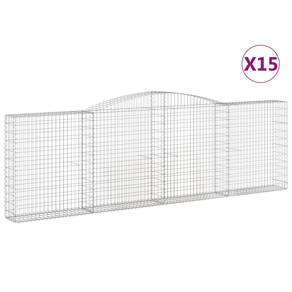 Kaarevat kivikorit 15 kpl 400x30x120/140 cm galvanoitu rauta - Sisustajankoti.fi