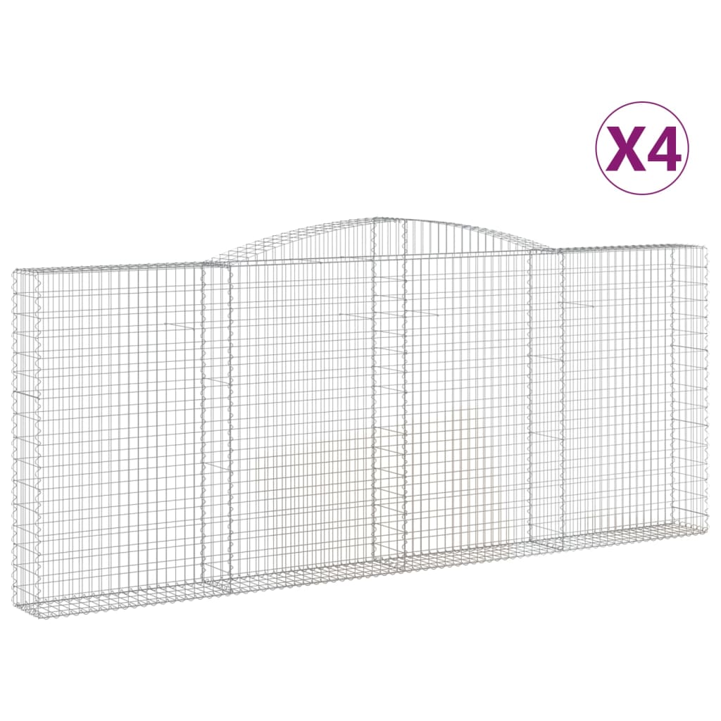 Kaarevat kivikorit 4 kpl 400x30x160/180 cm galvanoitu rauta - Sisustajankoti.fi
