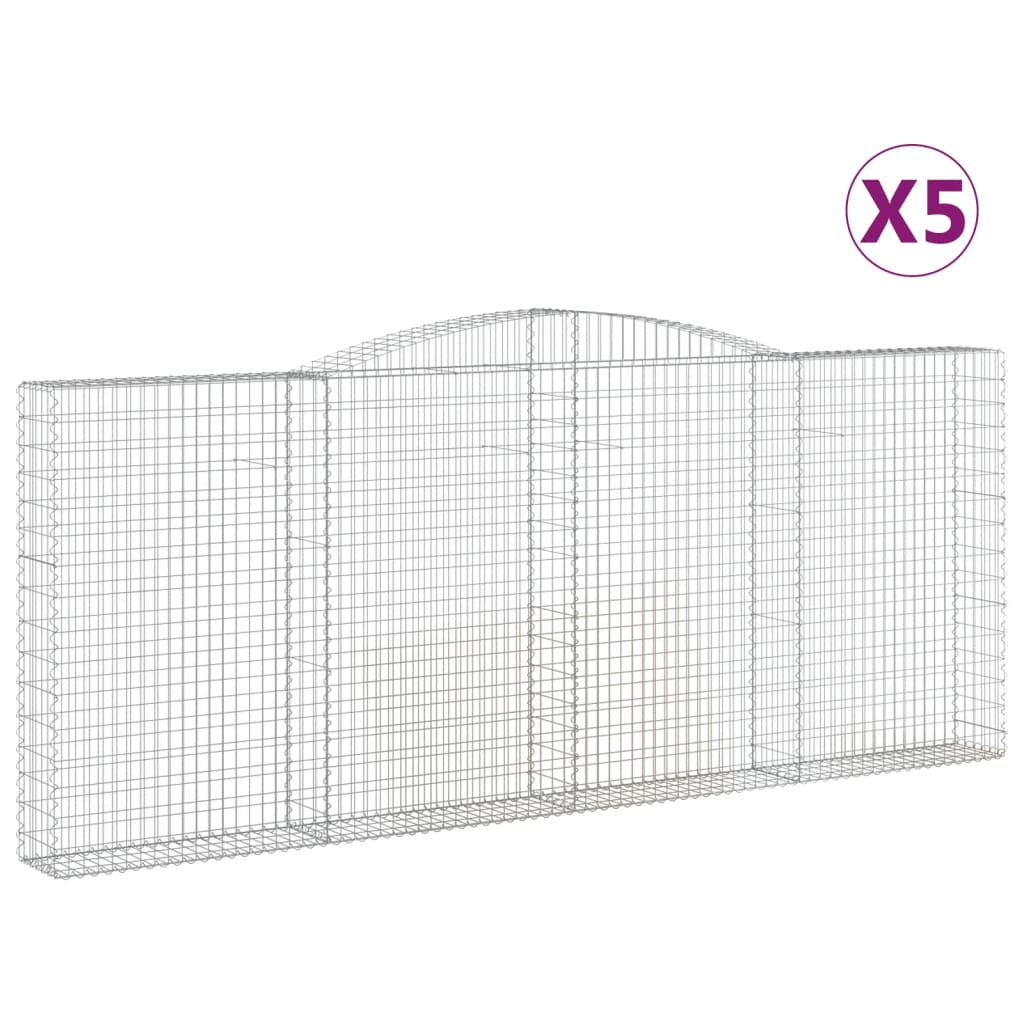 Kaarevat kivikorit 5 kpl 400x30x160/180 cm galvanoitu rauta - Sisustajankoti.fi