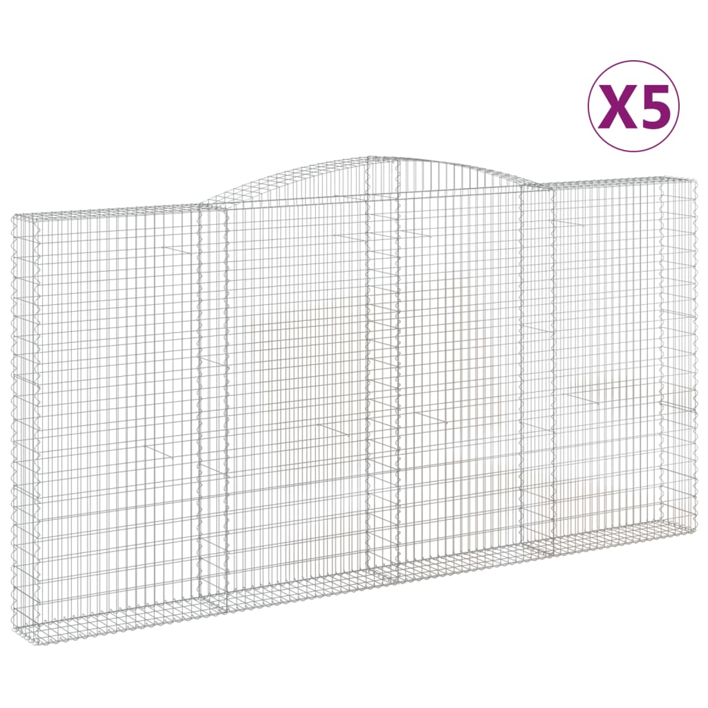 Kaarevat kivikorit 5 kpl 400x30x200/220 cm galvanoitu rauta - Sisustajankoti.fi