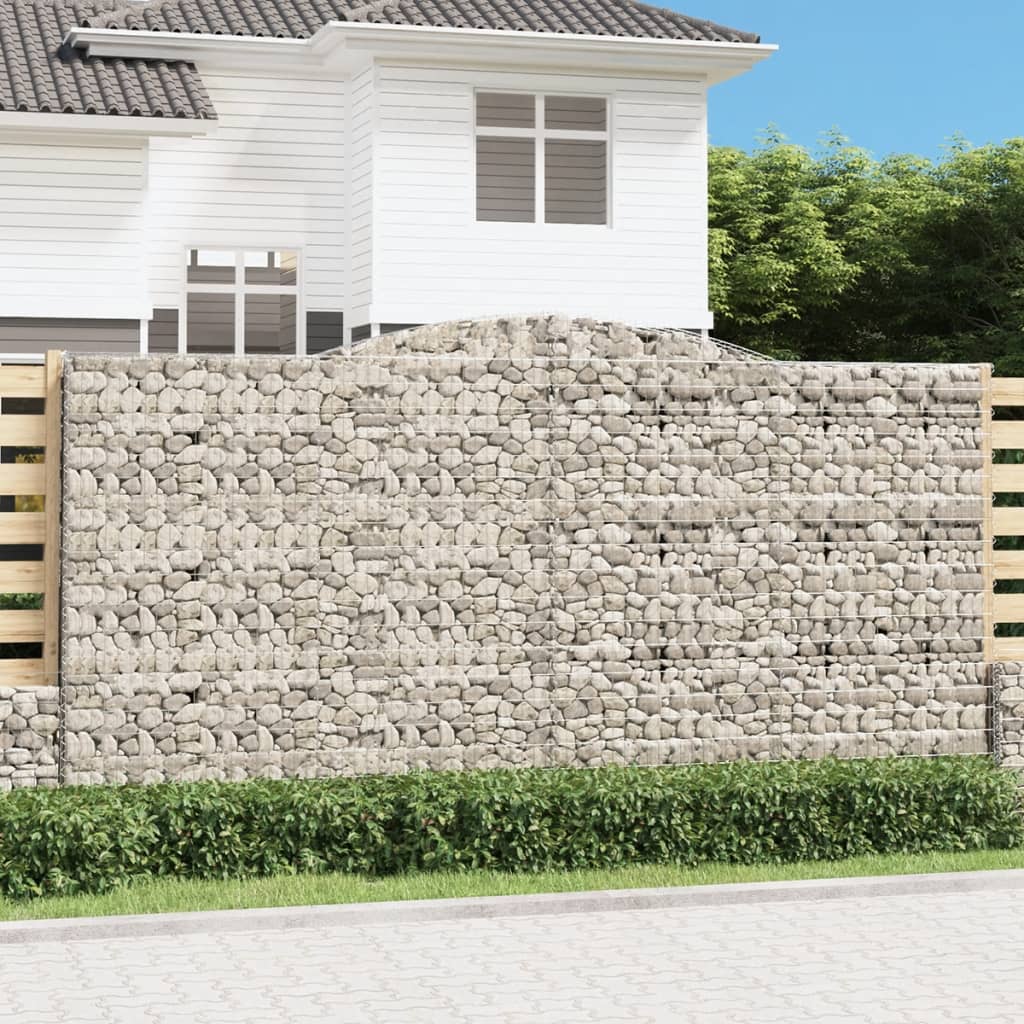 Kaarevat kivikorit 5 kpl 400x30x200/220 cm galvanoitu rauta - Sisustajankoti.fi